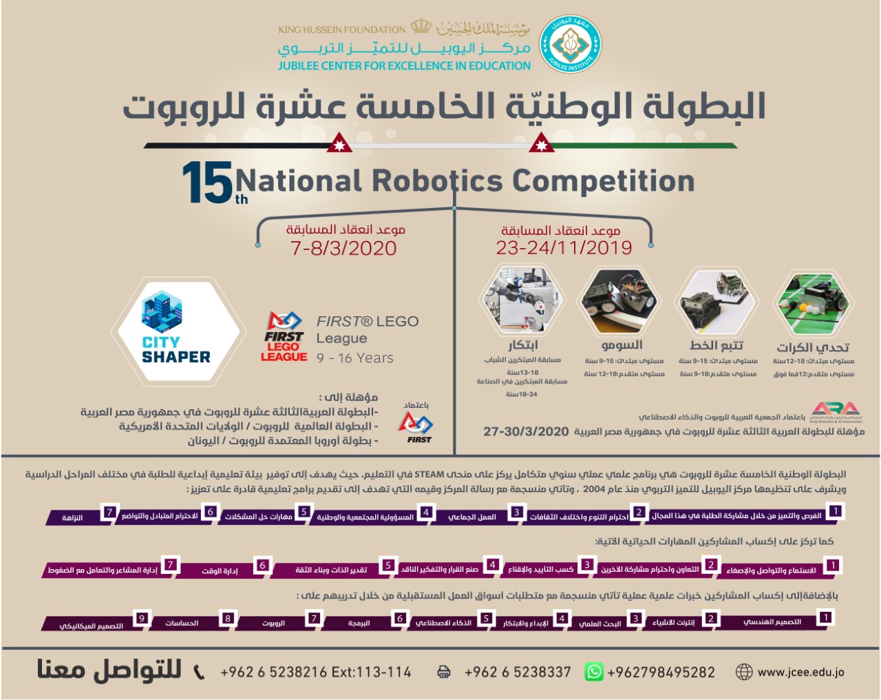 البطولة الوطتية الخامسة عشرة للروبوت
